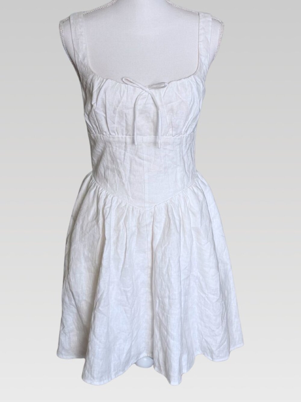 NEW Reformation White Lace Mini Dress size 6 Sweetheart Milkmaid